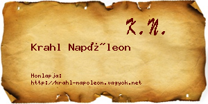 Krahl Napóleon névjegykártya